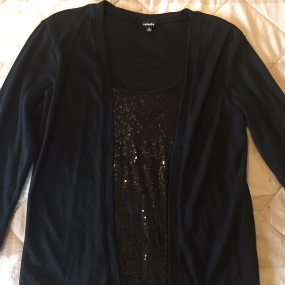 Rafaella classy black Sequened Top (one piece, looks like sweater set) - Picture 5 of 8